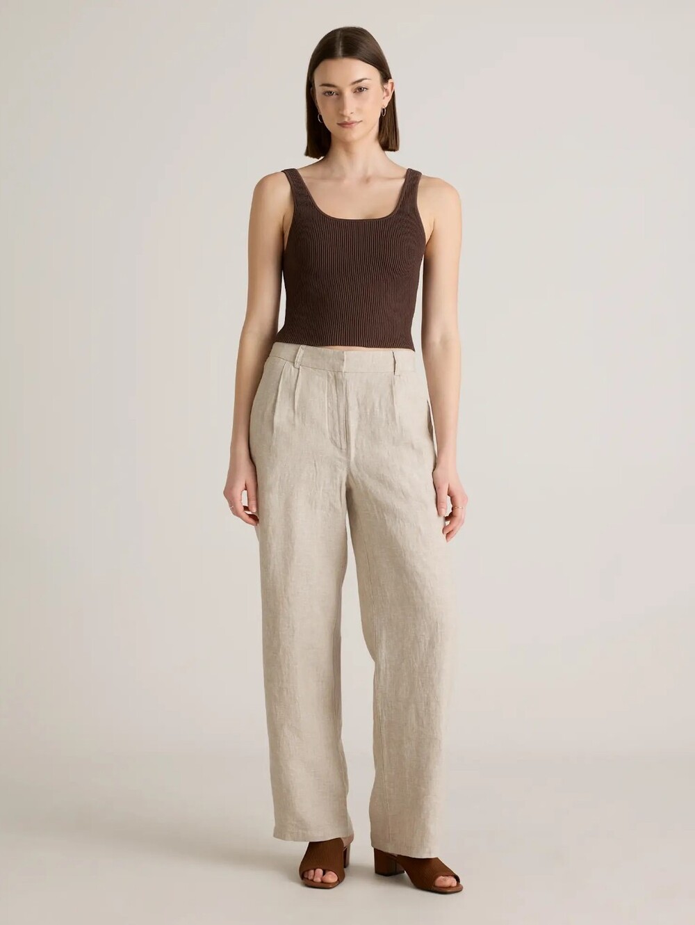 Quince European Linen Pleated Trousers In Flax Size 8 - Picture 3 of 8